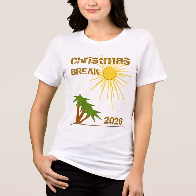 Tropisk ö palmer vårledighet  t-shirt i triblend-tyg (Framsida)