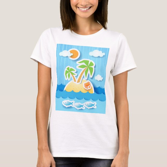 Tropisk ö, skjorta t-shirt (Framsida)