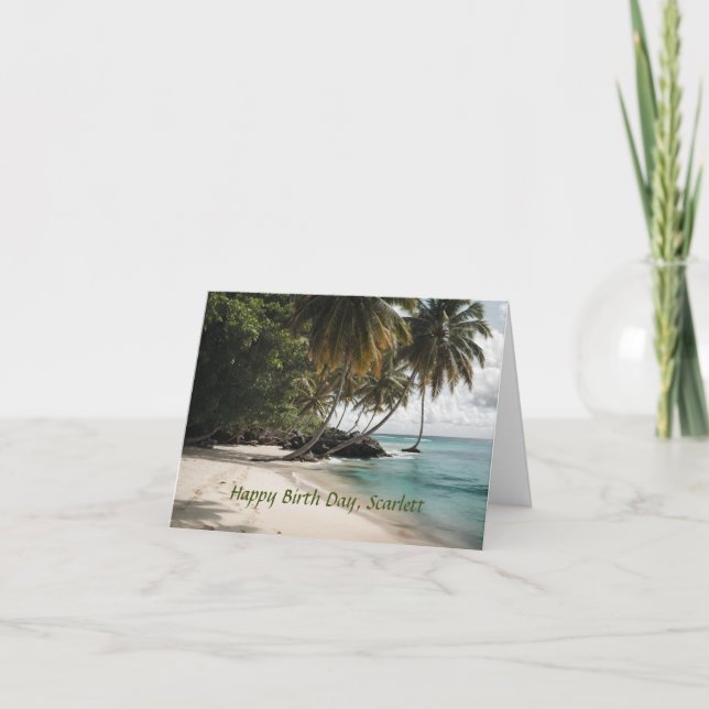 Tropisk ö-strand Ocean Personlig födelsedag Kort (Framsida)