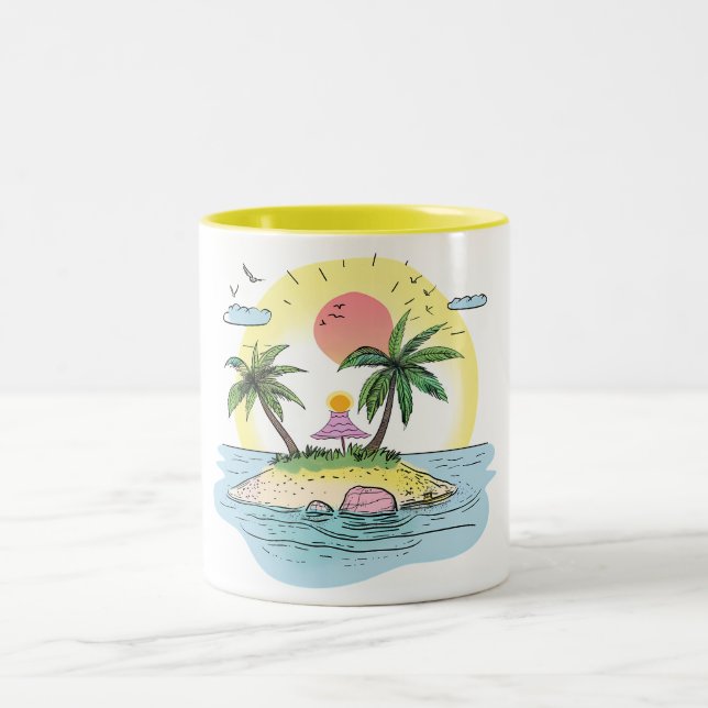 Tropisk Ö Sun Drinkware Två-Tonad Mugg (Center)