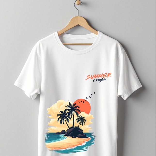Tropisk ö-sunset sommarflykt  t shirt (Skapare uppladdad)
