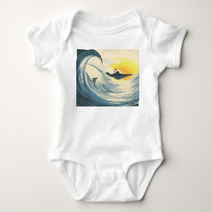 Tropisk ö, våg, solnedgång. t shirt