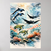 Tropisk Oceanisk Vilda Vatten Konsthantverk