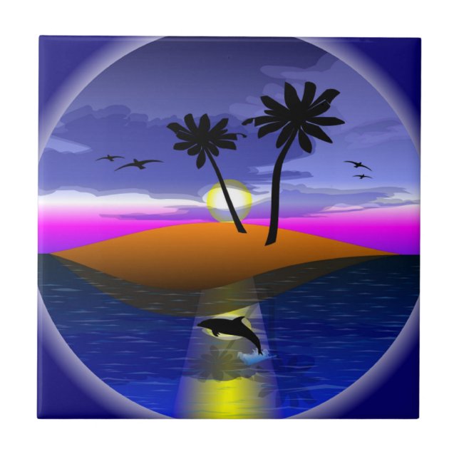 TROPISK ÖN KAKELPLATTA (Framsidan)