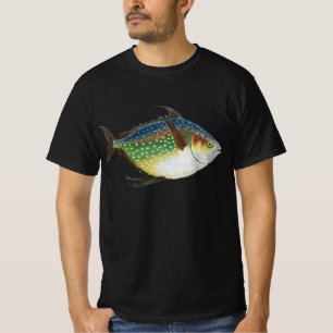 Tropisk Opah-fisk, Marin Akvatisk Djur i Vintage-s T-shirt