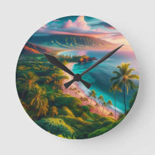 Tropisk öparadis på Maui Rund Klocka