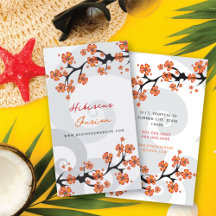 Tropisk Orange Hibiscus Flower Fusion Grått Swirls