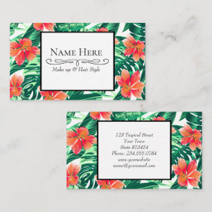 Tropisk orange hibiscus visitkort