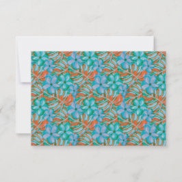 Tropisk Orange och blå Blommigten Bröllop OSA Kort