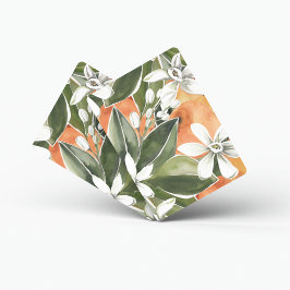 Tropisk Orange och blommor Vattenfärg Mönster Casinokort