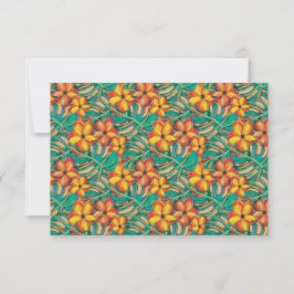 Tropisk Orange och Gult Blommigt Bröllop OSA Kort
