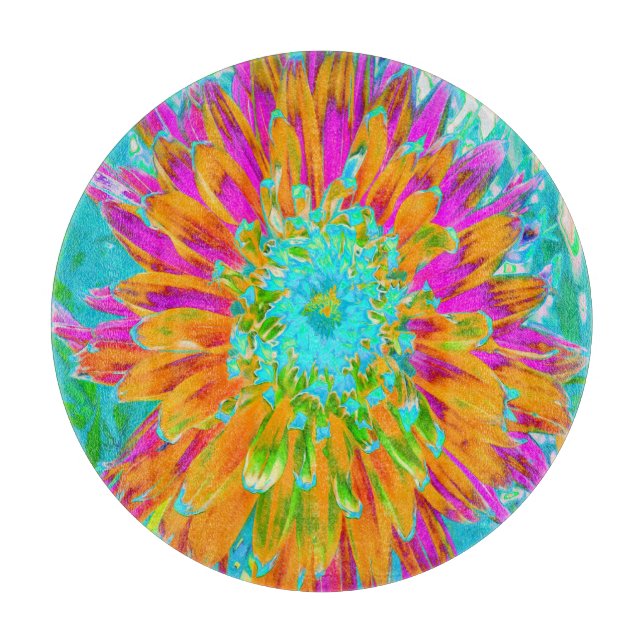 Tropisk Orange och Shock rosa Decorative Dahlia (Framsidan)