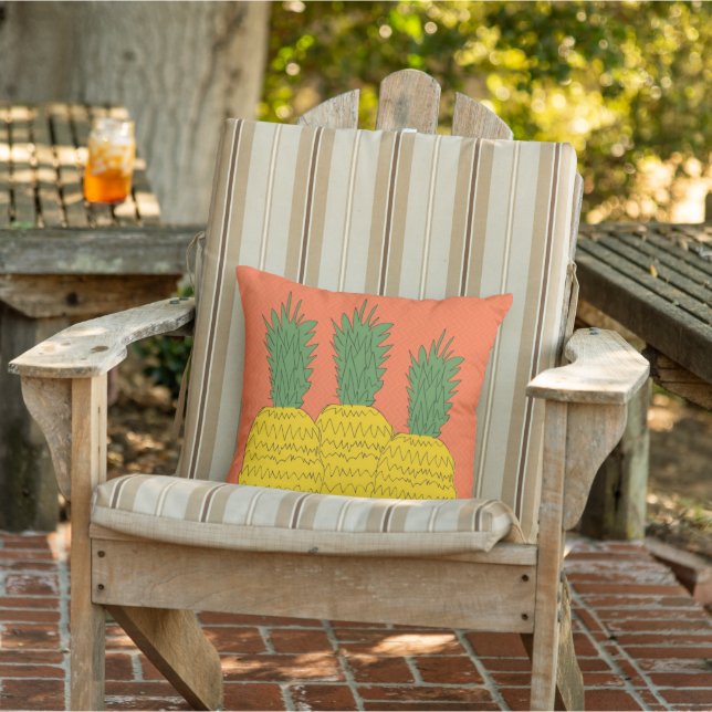Tropisk Orange Pineapple Summer Bassäng Patio Porc Kudde (Stol)