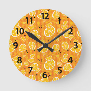 Tropisk Orange Slices Wedges Citrus Summer Fruit Rund Klocka