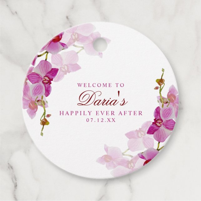 Tropisk orkidé gåvor etiketter (Framsida)