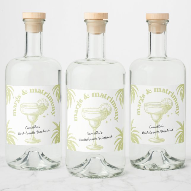 Tropisk Palm Cocktail Möhippa Helg Spritflaskor Etikett (Flaskor)