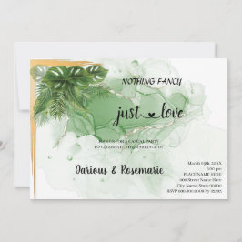 Tropisk Palm Inget Tjafs bara Kärlek Flyktigt Äkte Inbjudningar
