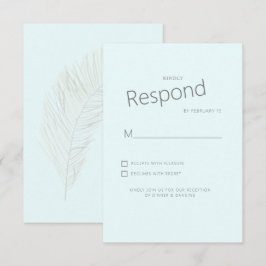 Tropisk Palm Isblå Bröllop RSVP OSA Kort