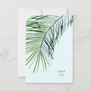 Tropisk Palm Isblå Bröllop Tack Kort