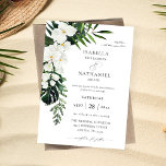 Tropisk Palm och Vit Blommig Bröllop 2 Inbjudningar<br><div class="desc">Få dina gäster redo för ditt fantastiska bröllop med dina tropiska inbjudningar till Handflatan & White Blommigt Wedding. Modern stil och elegant. Ta en titt i vår Tropical Handflatan & White-samling för fler designalternativ för bröllopsinbjudningar.</div>