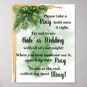 Tropisk palm - Sätt en ring på det Duschspelssköld Poster