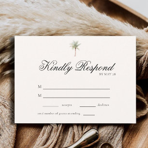 Tropisk palmer Elegant minimalistisk bröllops-RSVP