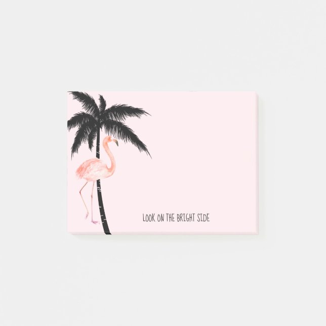 Tropisk palmer Flamingo Post-it Block (Framsida)