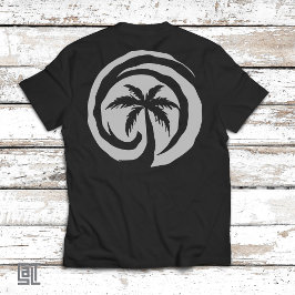 Tropisk palmerträdsvåg cirkel strand kust t shirt