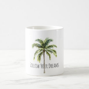 Tropisk palmliknande träd kaffemugg