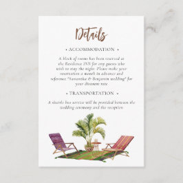 Tropisk Palmträd Bröllopsdetaljer QR-kod Tilläggskort