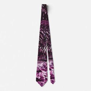 Tropisk Palmträd Fraktal Modern Minimalistisk Slips