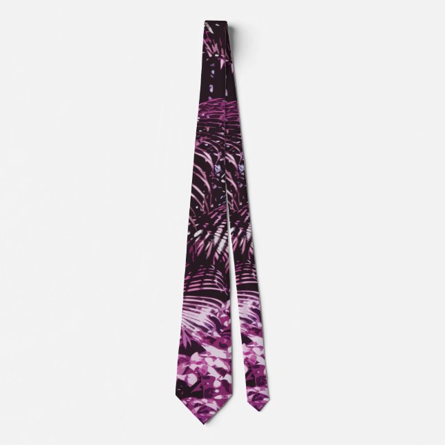 Tropisk Palmträd Fraktal Modern Minimalistisk Slips (Framsida)