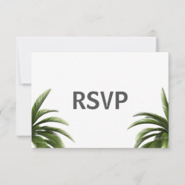 Tropisk Palmträd Grön Bröllops-RSVP Inbjudningar