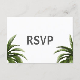 Tropisk Palmträd Grön Bröllops-RSVP Inbjudningar