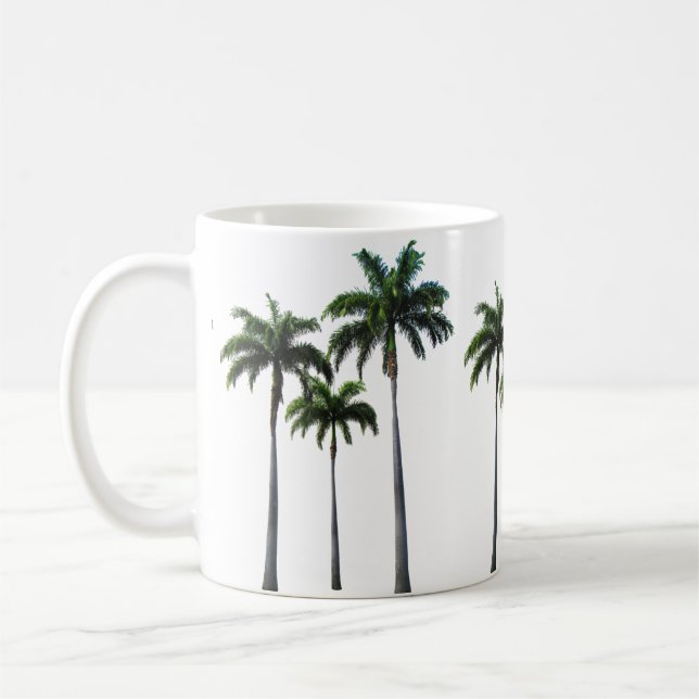 Tropisk - palmträd - klassikervitmugg kaffemugg (Vänster)