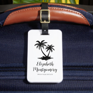 Tropisk Palmträd Ö Travel Bagagebricka
