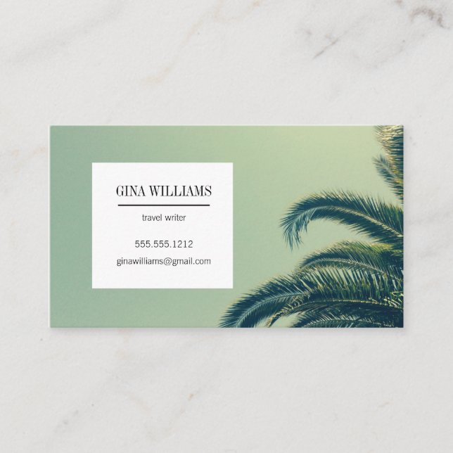 Tropisk palmträd visitkort (Framsida)