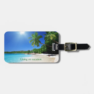 Tropisk palmtreesparadisstrand bagagebricka