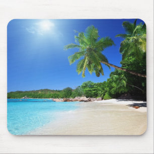 Tropisk palmtreesparadisstrand musmatta