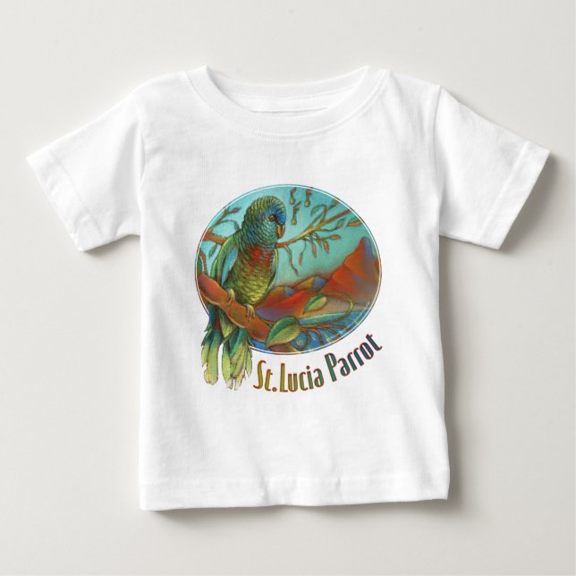 Tropisk papegoja av Saint Lucia T-shirt (Framsida)