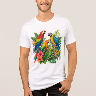 Tropisk papegoja djungel paradis färgglad t-shirt