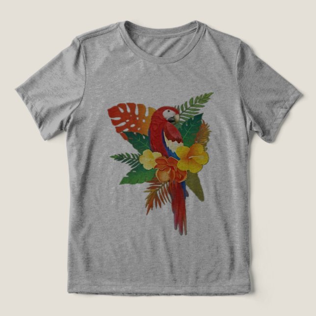 Tropisk papegojblomning T-shirt (Design Framsida)