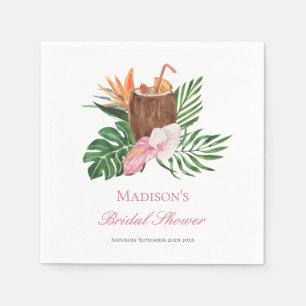 Tropisk Paradis Cocktail & Blommig Bröllopsdusch Pappersservett