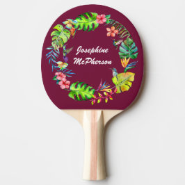 Tropisk paradis krans med personligt namn pingisracket