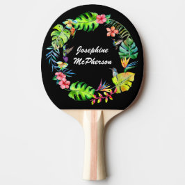 Tropisk paradis krans personalisera med namn pingisracket