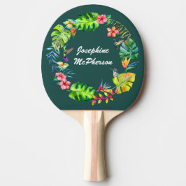Tropisk paradis krans personalisera med namn pingisracket