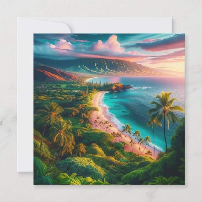 Tropisk paradis på Maui-ön Inbjudningar (Framsida)