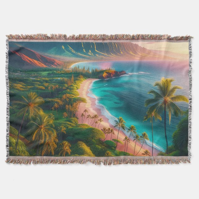 Tropisk paradis på ön Maui Filt (Framsidan)