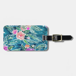 Tropisk paradisblommigt för marin bagagebricka