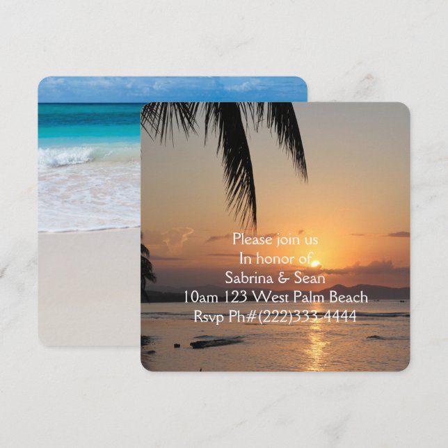Tropisk paradise Beach Handflatan Destiny Destiny' Inbjudningar (Fram/baksida)